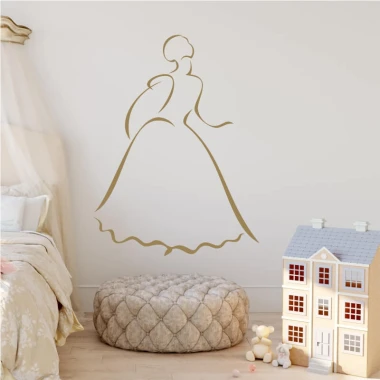 Female silhouette painting template 2035 - Decorated in a children\'s room with light-colored walls and pastel furniture.