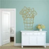 Painting template with basket and flowers 2050 - Bedroom decor. Light-colored walls, Scandinavian-style furniture.