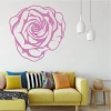 Rose flower painting template 2043 - Living room arrangement with light-colored walls and a yellow sofa.