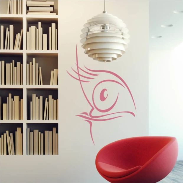 Painting template eye 2030 - Living room arrangement. Light-colored walls, modern furniture.