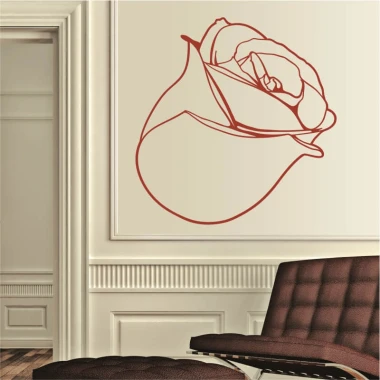 Rose bud painting template 2080 - Living room arrangement. Light-colored walls, dark-hued furniture.