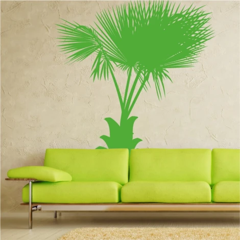 Palm painting template 2042 - Living room setup with light-colored walls and minimalist furniture.