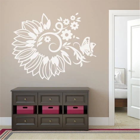 Plant painting template 2120 - Living room arrangement. Light-colored walls, dark-hued furniture.