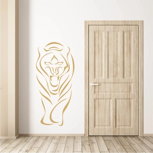 Tiger painting template 2015 - Graphic design featuring a tiger silhouette with clear lines and curves.