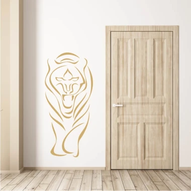 Tiger painting template 2015 - Graphic design featuring a tiger silhouette with clear lines and curves.