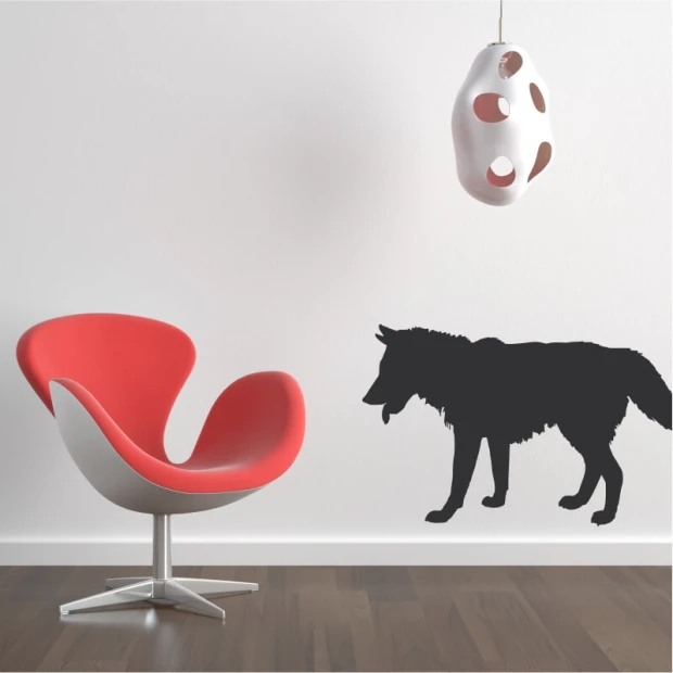 Wolf painting template 2132 - Modern living room design with light-colored walls and wooden flooring.