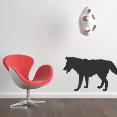 Wolf painting template 2132 - Modern living room design with light-colored walls and wooden flooring.