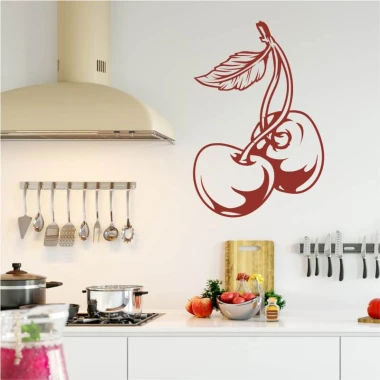 Cherry painting template 2094 - Kitchen decor with light walls, metal accents, and wooden elements.