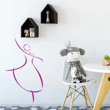 Ballet wall template 2034 - Decor for a child\'s room with light-colored walls and minimalist furniture.