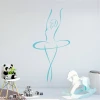 Ballet dancer wall template 2026 - Decor for a child\'s room. Light-colored wall featuring a dancer in a dynamic pose.