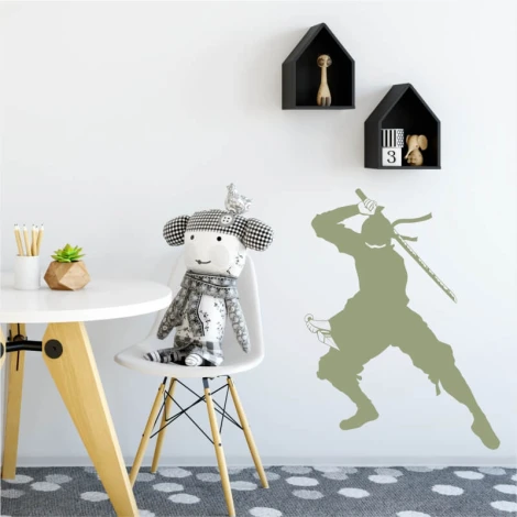 Ninja warrior wall template for kids 2101 - Decor for a child\'s room with bright walls and modern furniture.