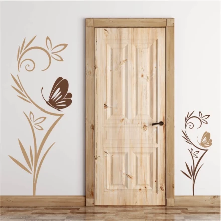 Painting Stencil Flowers Flowers Butterfly 2089