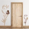 Flower and butterfly wall template 2089 - Entryway decor with light walls and wooden accents.