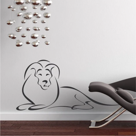Lion wall template 2012 - Living room design. Light-colored walls, modern furniture.