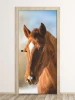 Horse head door mural FP 6150 - Graphic design featuring a large brown horse head with a white patch.