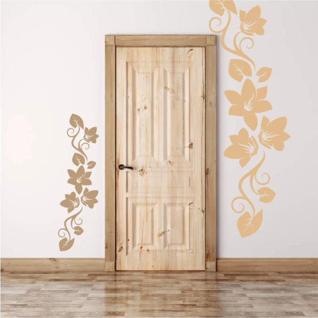 Leaf painting template 2117 - Entryway design with light walls, wooden elements, and natural accents.