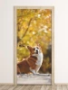 Dog door mural FP 6216 - Living room setup with light-colored walls and wooden flooring.