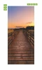 Door mural FP 6210 - Graphic design featuring a wooden pier leading towards a sunset.