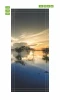 Door wallpaper FP 6229 - Graphic design featuring a sunset over water with trees in the background.
