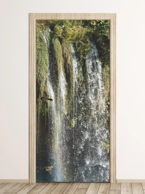Waterfall door wallpaper FP 6238 - Modern interior design with light-colored walls and wooden flooring.