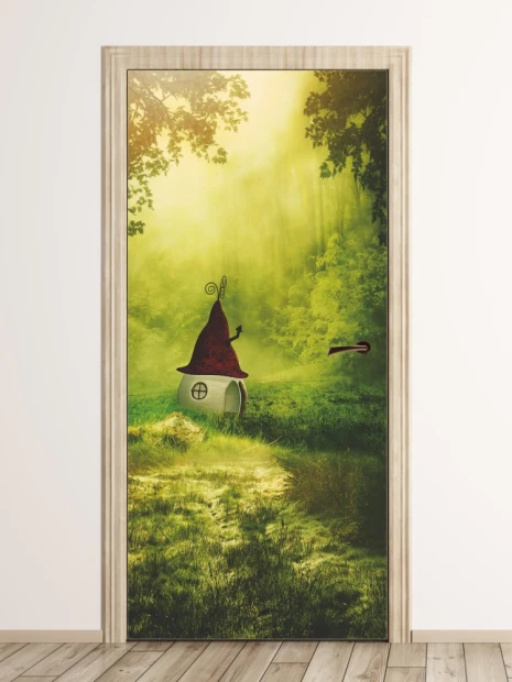 Children\'s door wallpaper FP 6250 - Decorated in a bright room with wooden flooring.