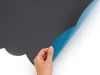 Chalkboard magnetic board for kids in cloud shape with rounded edges, dark color, graphic design.