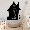 Magnetic board for kids in the shape of a chalk house with a cat - perfect for a bright children\'s room.