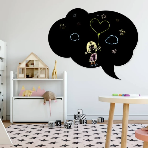 Chalkboard magnetic board 177 - Decor in a children\'s room with light-colored walls and stylish furniture.