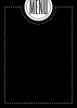 Chalkboard menu board 041 - Simple design with round MENU text at the top and a dotted border.