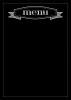 Chalkboard menu board 042 - Black with white menu text and decorative elements.