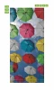 Colorful umbrella door wallpaper FP 6271 - Graphic design featuring umbrellas in various shapes against the sky.
