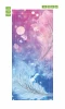 Door wallpaper FP 6272 - Graphic design with pink, blue, and white feathers and splashes.