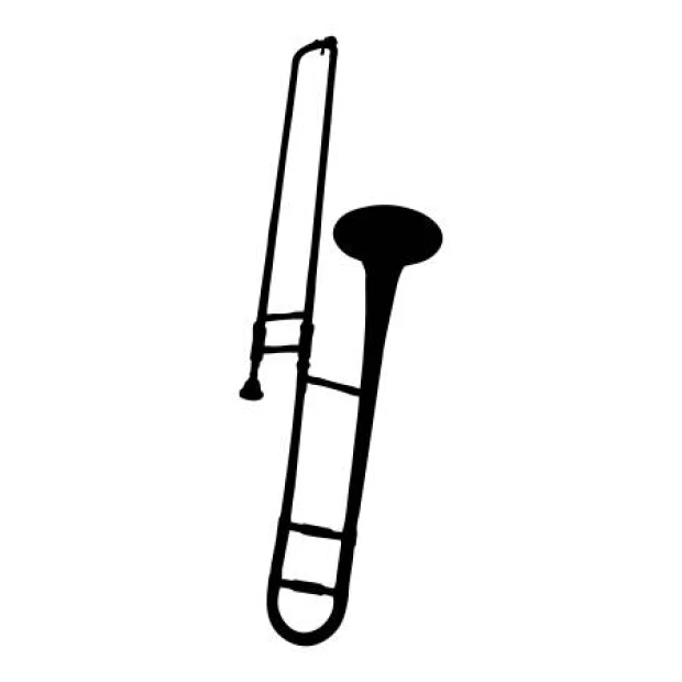 Wall sticker trombone 2250 - Graphic design featuring a black trombone on a white background.