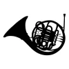 Wall sticker of a horn 2259 - Graphic design featuring a black horn shape with clear details.