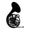 Wall sticker of a horn 2262 - Graphic design featuring a black horn on a white background.