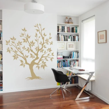 Painting template 02X 25 wood 1933 - Office arrangement with light walls, wooden floor, and shelf.