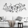 Elegant floral and butterfly painting template, perfect for a modern living room, adds a touch of lightness.