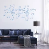 Stylish notes in a subtle blue hue, perfect for a modern living room, adding lightness and artistry.