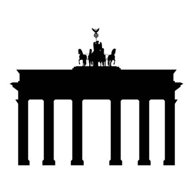 Brandenburg Gate wall sticker 2281 - Graphic design featuring the silhouette of the gate with columns and a figure on top.