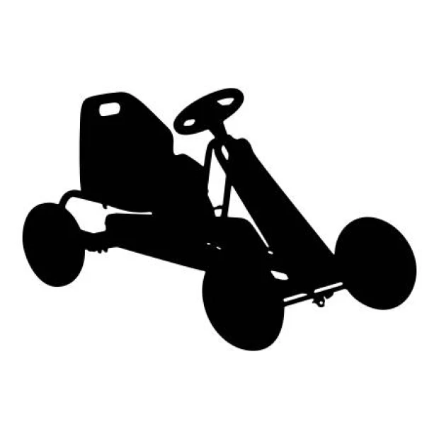Wall sticker gokart 2324 - Graphic design featuring a black gokart with distinct wheel shapes.