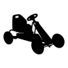 Wall sticker gokart 2324 - Graphic design featuring a black gokart with distinct wheel shapes.