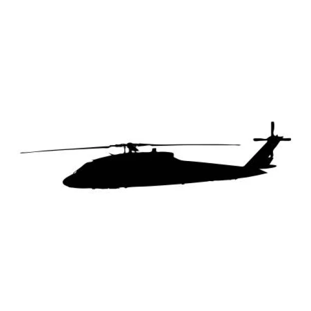 Helicopter wall sticker 2299 - Graphic design. Silhouette of a helicopter with rotor on top.