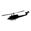 Military helicopter wall sticker 2303 - Graphic design. Black helicopter profile with rotors and fuselage details.