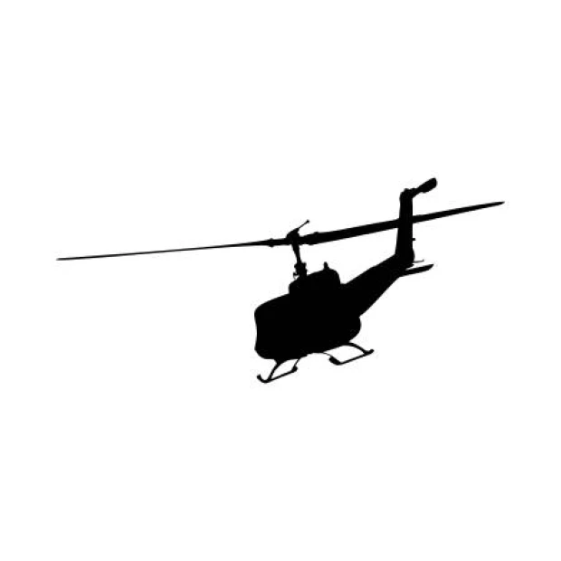 Military helicopter wall sticker 2304 - Graphic design with black outlines on a white background.