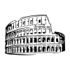 Wall sticker of the Colosseum 2290 - Graphic design featuring a black and white outline of the Colosseum.