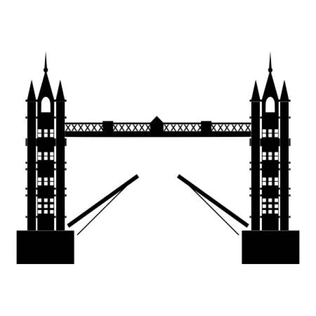 Wall sticker London Bridge 2287 - Graphic design. Bridge with towers and raised spans.