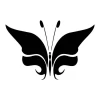 Butterfly wall sticker 2354 - Graphic design featuring a large-winged butterfly with wavy shapes and clear details.