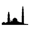 Wall sticker panorama 2285 - Graphic design featuring a silhouette of a mosque with a dome and minarets.