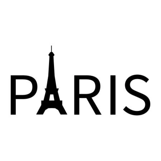 Wall sticker Paris 2294 - Graphic design featuring the word PARIS with the silhouette of the Eiffel Tower.