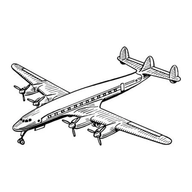 Wall sticker featuring a retro passenger plane, perfect for a modern children\'s room or office.